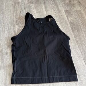 Everlane Perform Tank Top Black High Neck Activewear Recycled Nylon Small